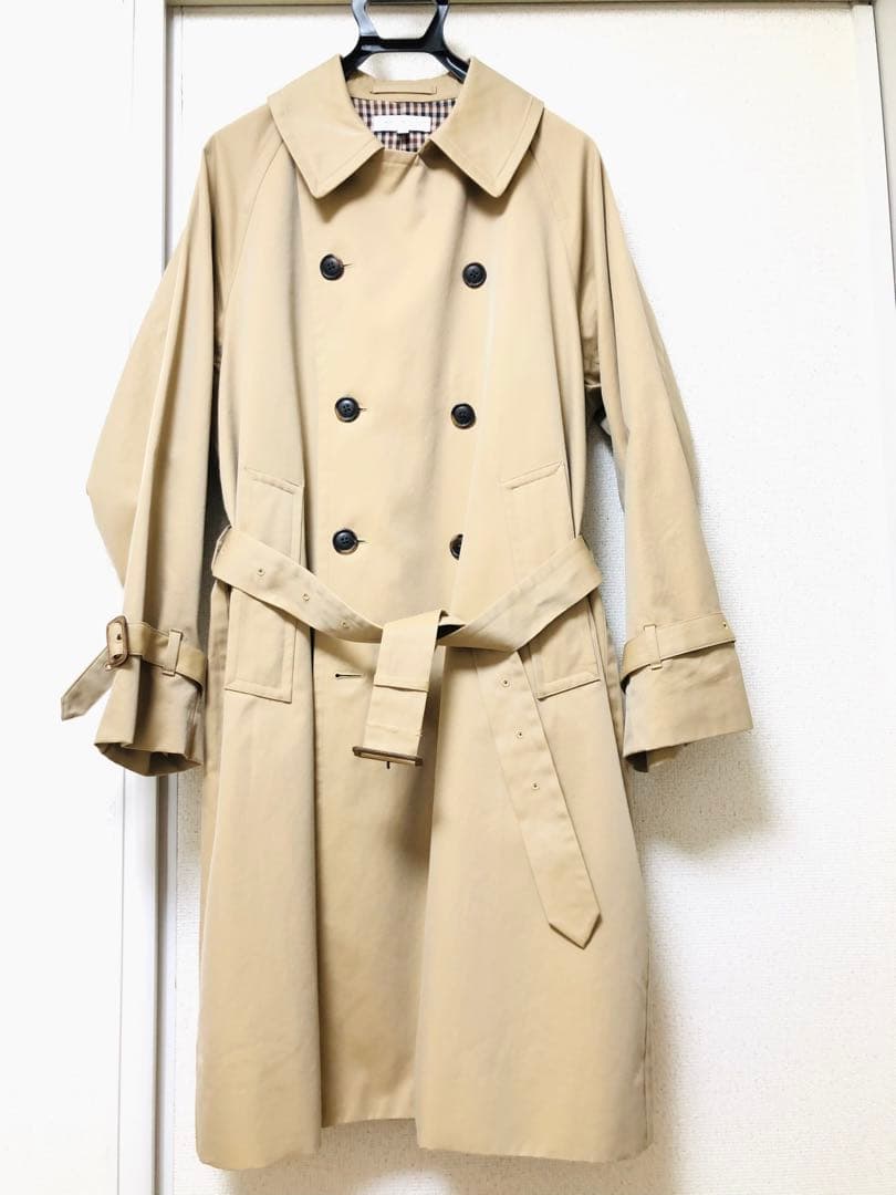 ほぼ新品❣️希少ユナイテッドアローズ高質トレンチコート純綿オーバーサイズMベージュ