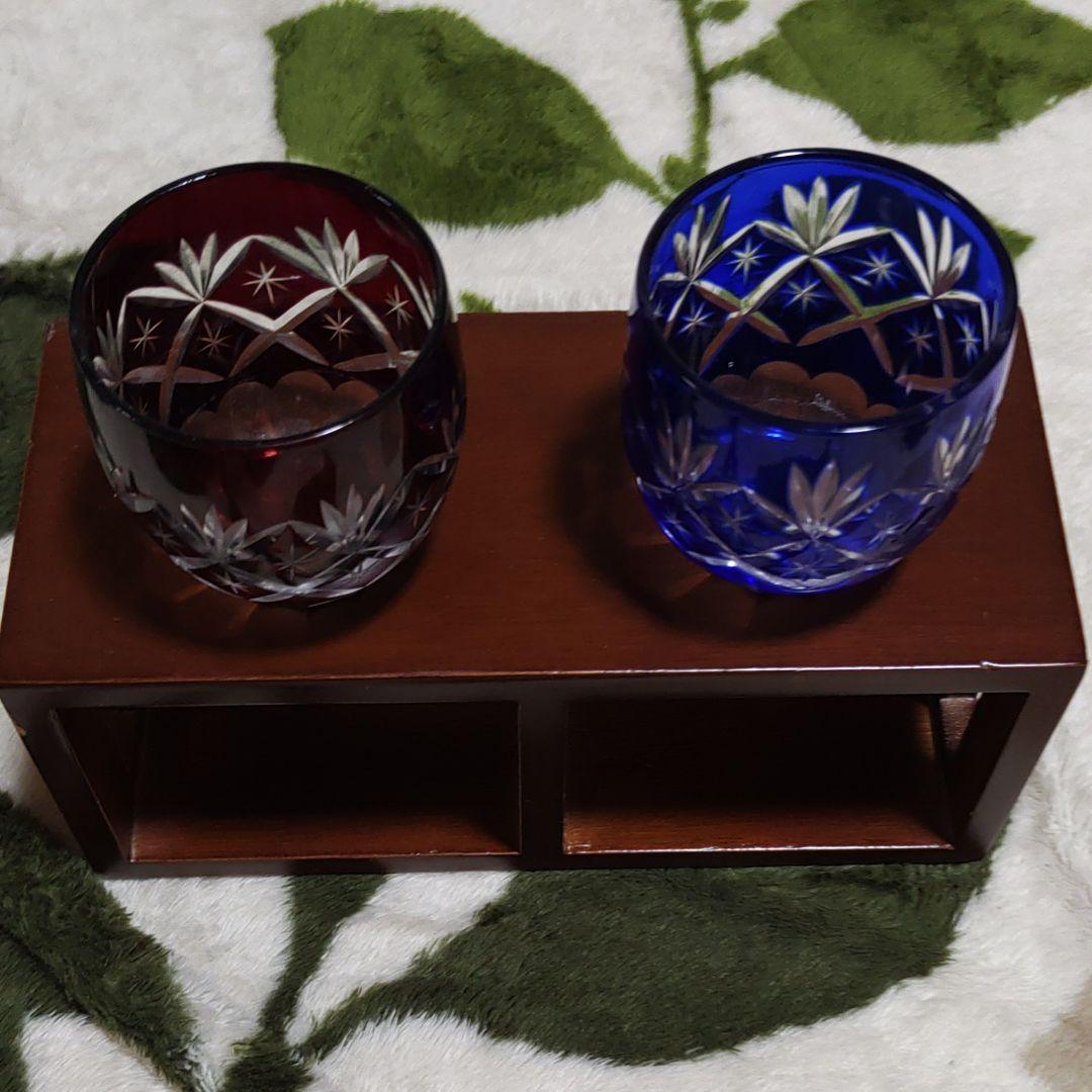 薩摩切り子　飾り台付き