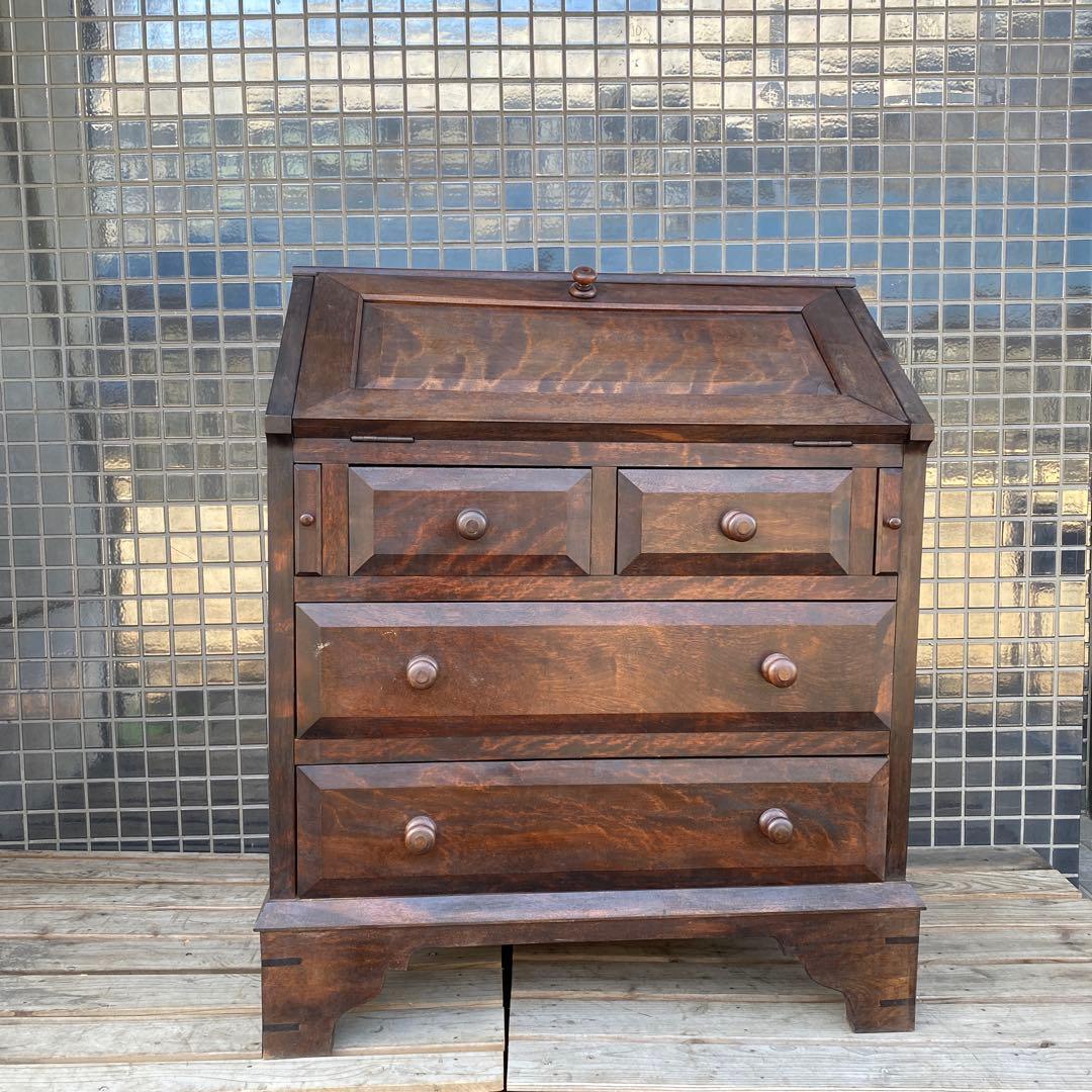 激安！ ヴィンテージライティングデスク 木製無垢 店舗什器 骨董品 テーブル