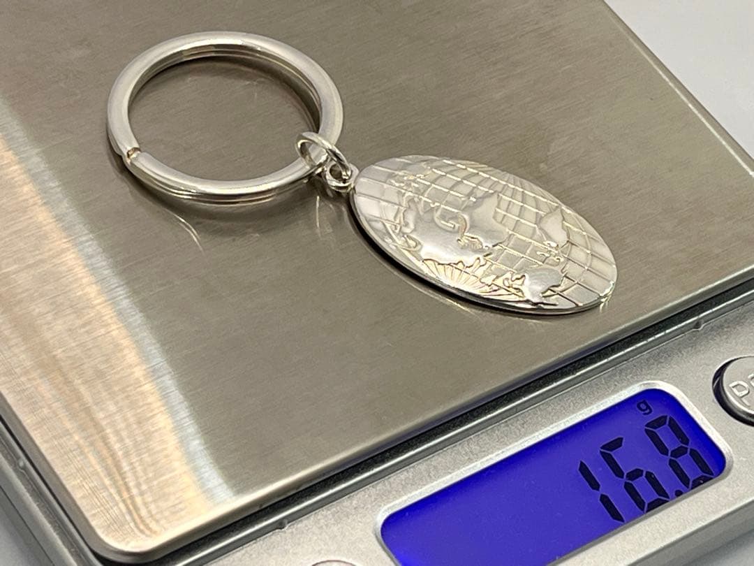 c843 美品　希少　ティファニー　2000 地球　アース　世界地図　キーリング