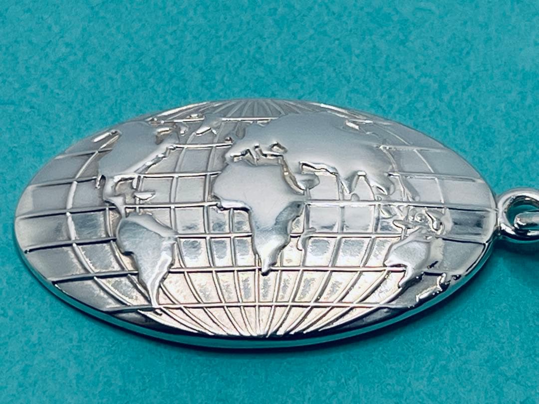 c843 美品　希少　ティファニー　2000 地球　アース　世界地図　キーリング