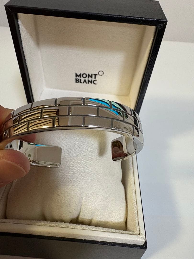 Montblanc モンブラン ブルー サファイア ステンレススチール バングル