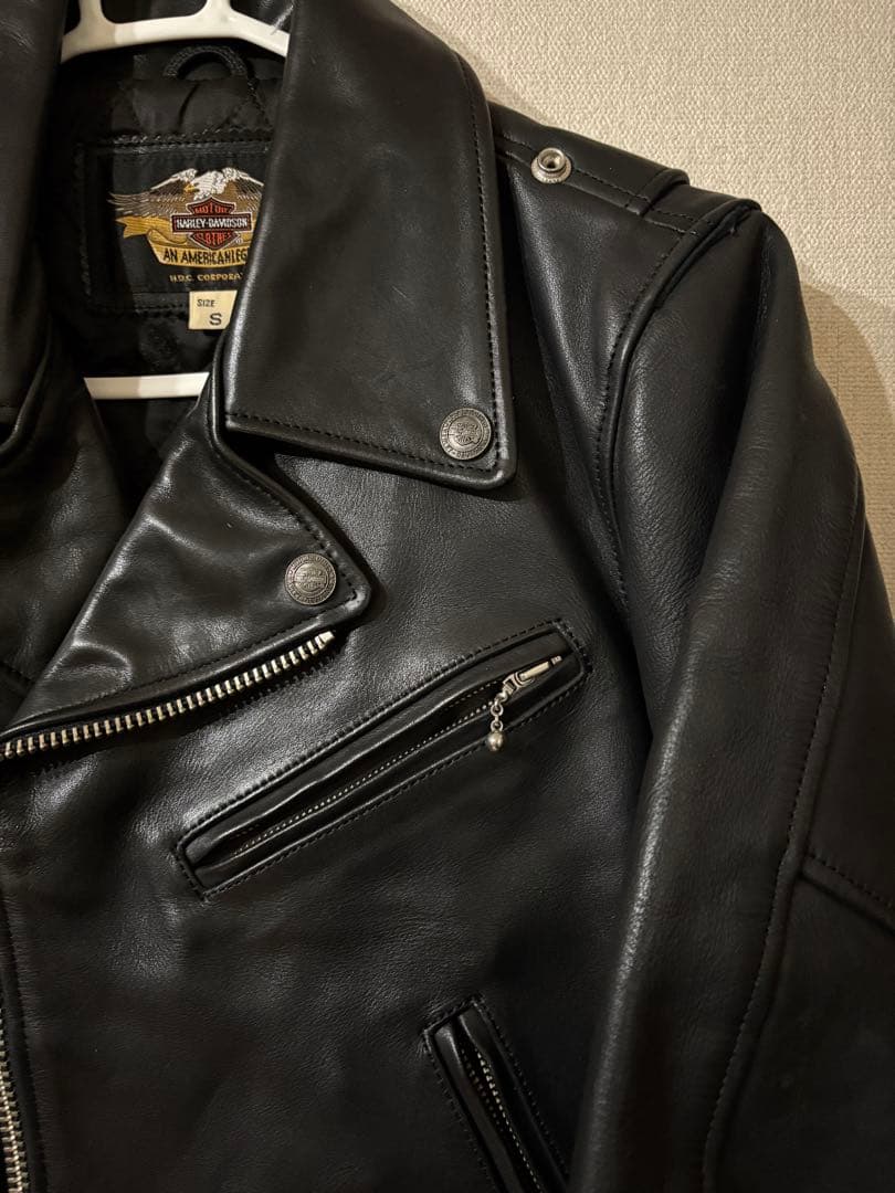 訳あり　ハーレーダビッドソン ダブル ライダースジャケット S