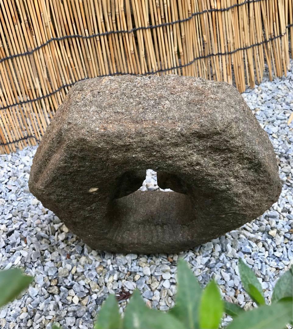 【天然石・瓢箪模様・屋上テラス灯篭・オブジェ・坪庭石灯篭・露地庭灯篭】造園水石