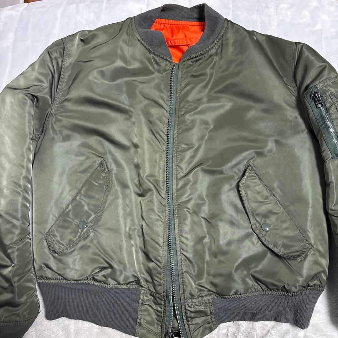 90s MA-1 実物 L 黒タグ ALPHA INDUSTRIES