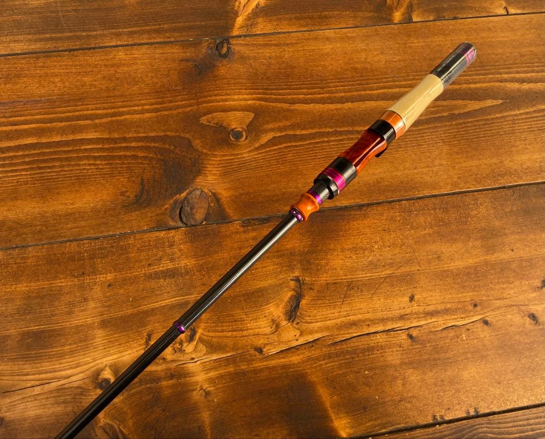 訳アリ　トラウトロッド　テレスコロッド　ウッドグリップ　ベイトロッド　カーボン製