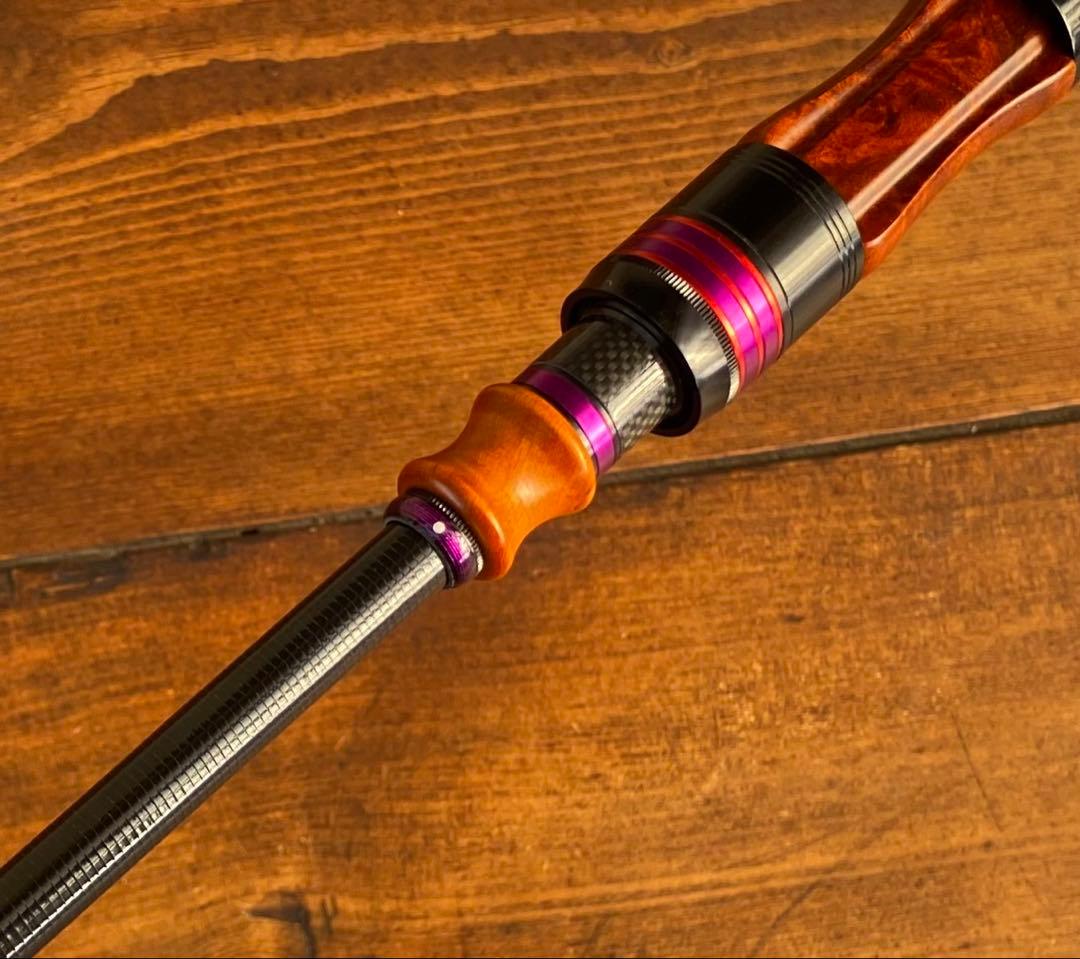 訳アリ　トラウトロッド　テレスコロッド　ウッドグリップ　ベイトロッド　カーボン製