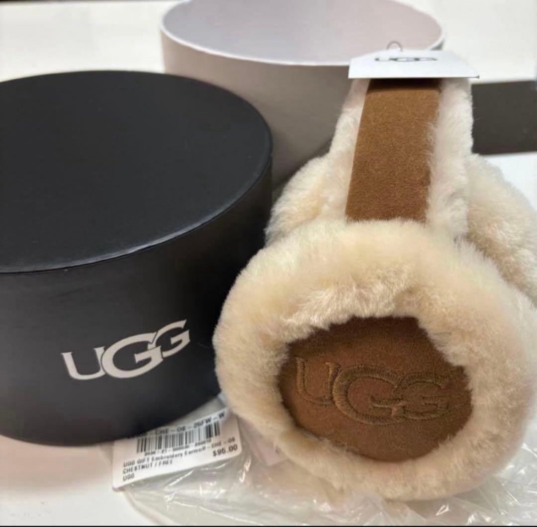 「タグ箱付新品」完売品！UGG アグー　シープスキン イヤーマフ チェスナット