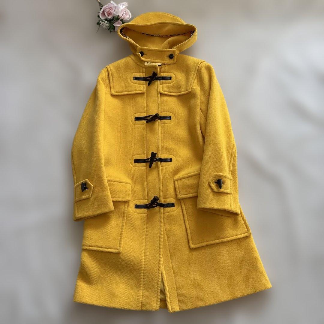 極美品 ✨バーバリー ダッフルコート 黄 38 トグルボタン　ノバチェック
