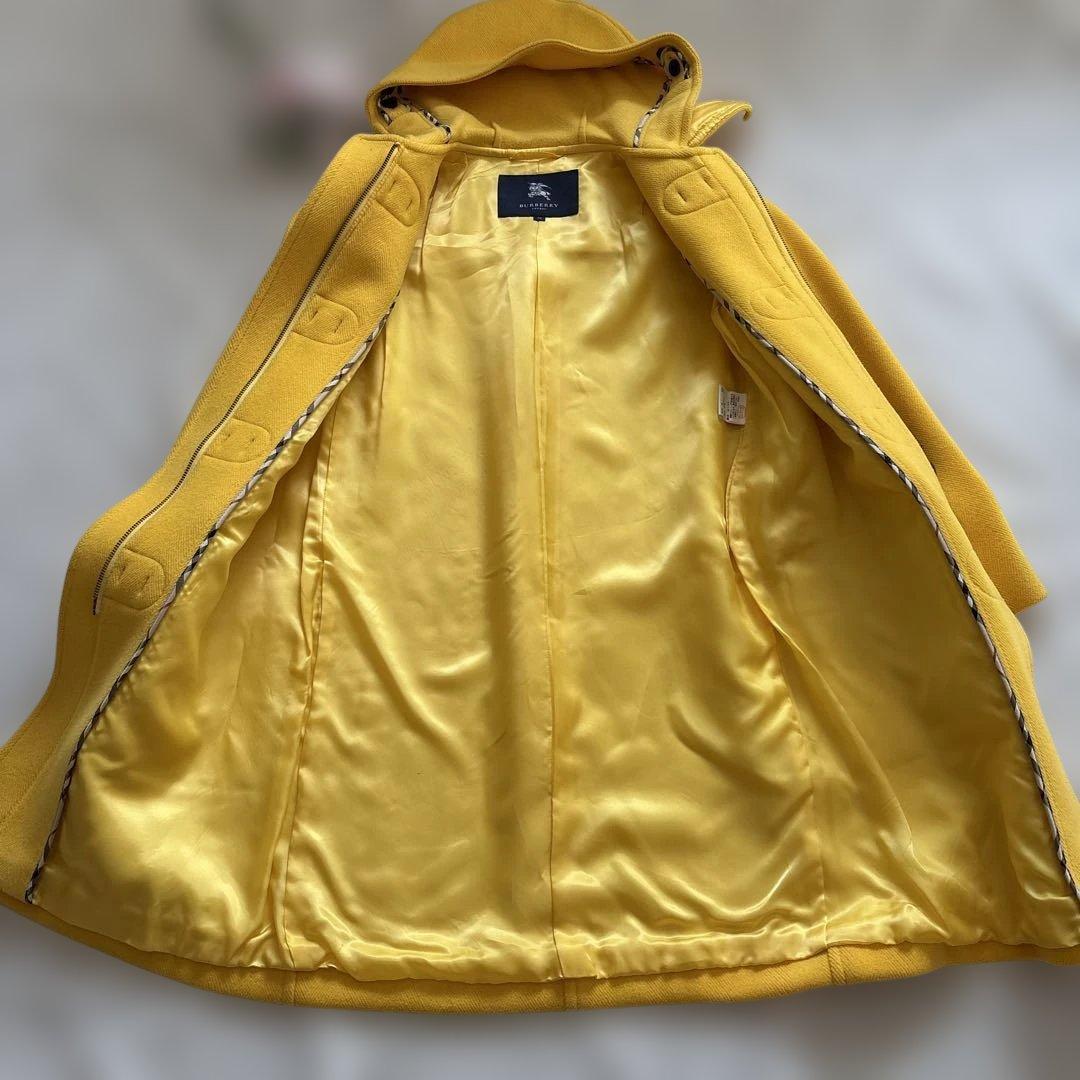 極美品 ✨バーバリー ダッフルコート 黄 38 トグルボタン　ノバチェック