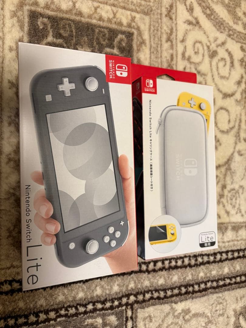 Nintendo Switch Lite グレー本体、箱、充電器＋おまけ付き