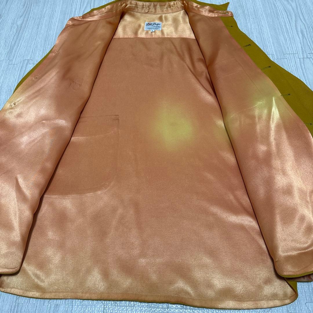 ヴィンテージ イングランド製 総サテン 比翼 オーバーサイズ シャツジャケット