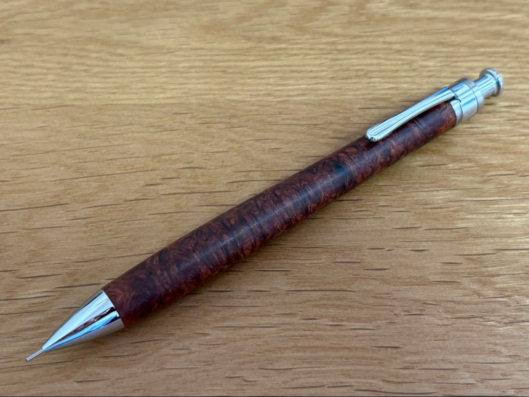 工房楔　花梨こぶ　上杢　固定式口金付き