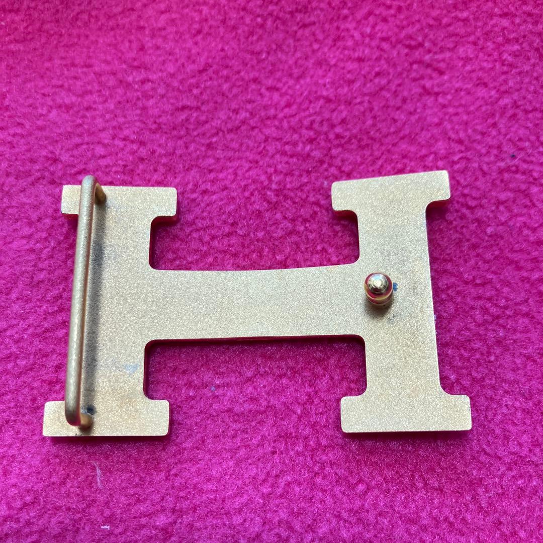 HERMES Ｈ型ゴールドバックル付きリバーシブルベルト