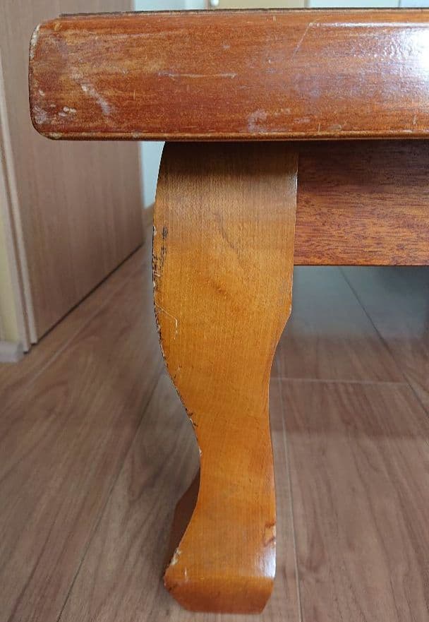 木目調 テーブル / 昭和レトロ   ちゃぶ台   茶色   引き取り1650円