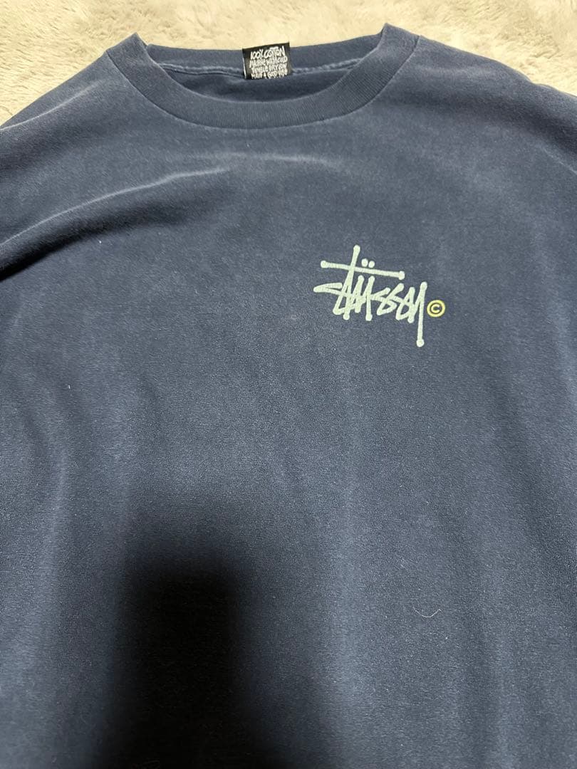 希少　Stüssy ネイビー 長袖カットソー　XLサイズ