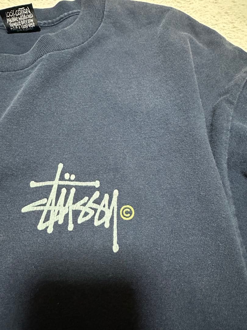 希少　Stüssy ネイビー 長袖カットソー　XLサイズ