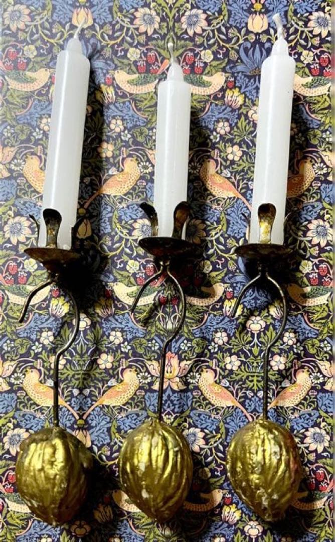 [希少]フランスアンティーク・クルミキャンドル1点/NO1