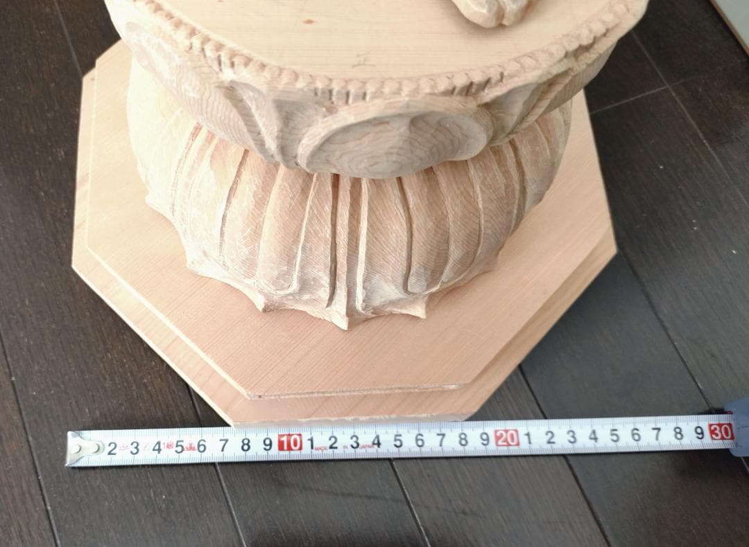 阿弥陀如来像　木彫り　八角台座付　放射光背付　80cm 立像　専用木箱付