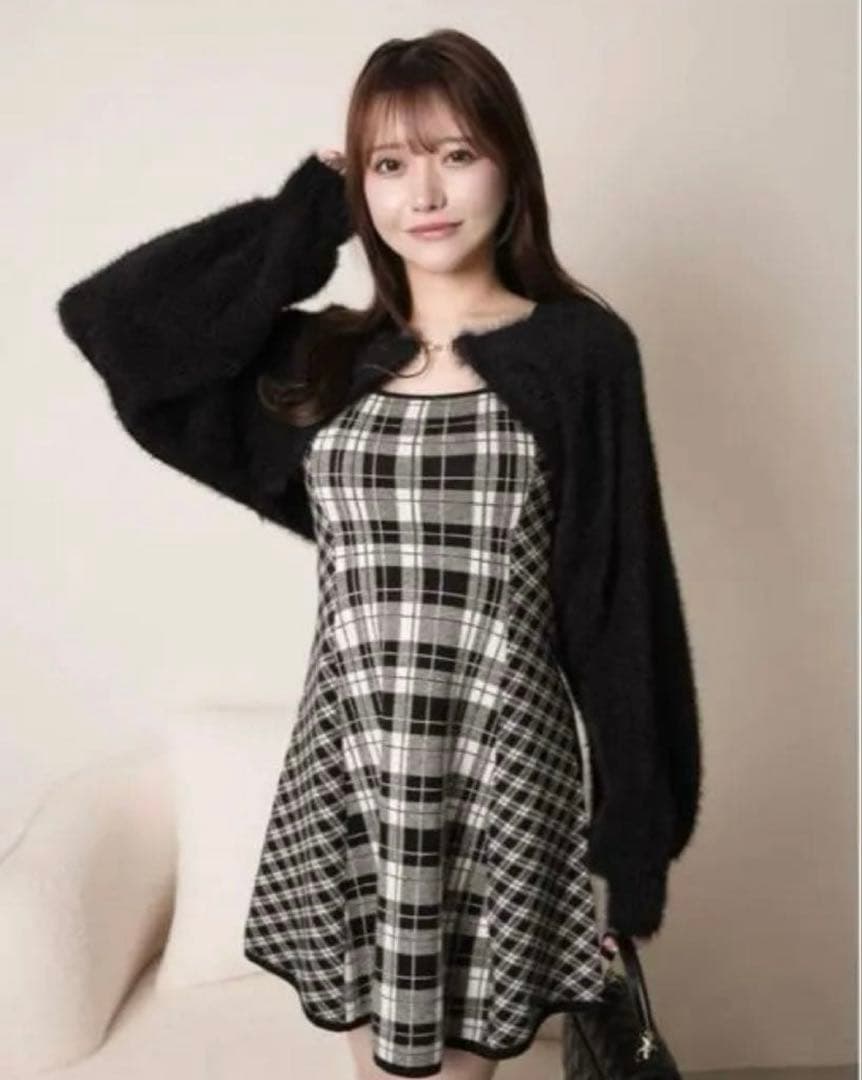 リップサービス フェザーチェックアンサンブルワンピース