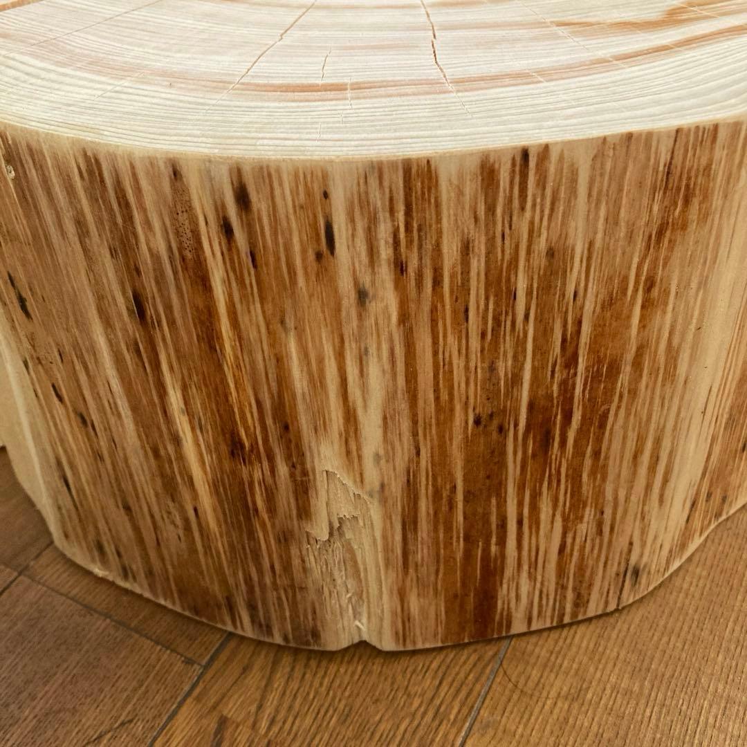 一枚板　切り株　ナチュラルウッド　特大46cm 樹齢約80年 ハンドメイドB