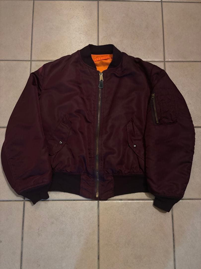 80sアルファ インダストリーズ MA-1 ボルドー　フライトジャケット