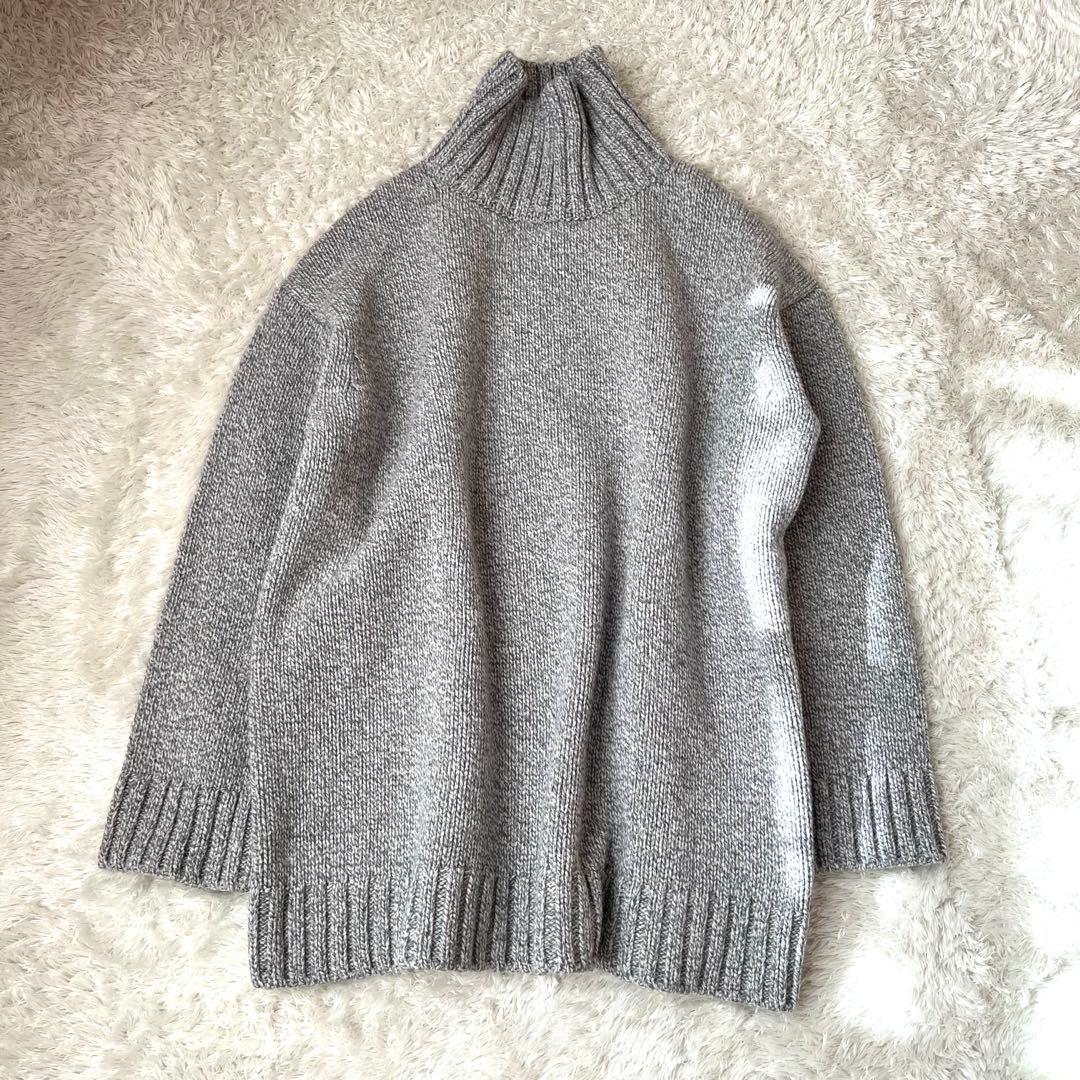 HANAです。ATON 　エイトン　ローゲージタートルネックニット グレー