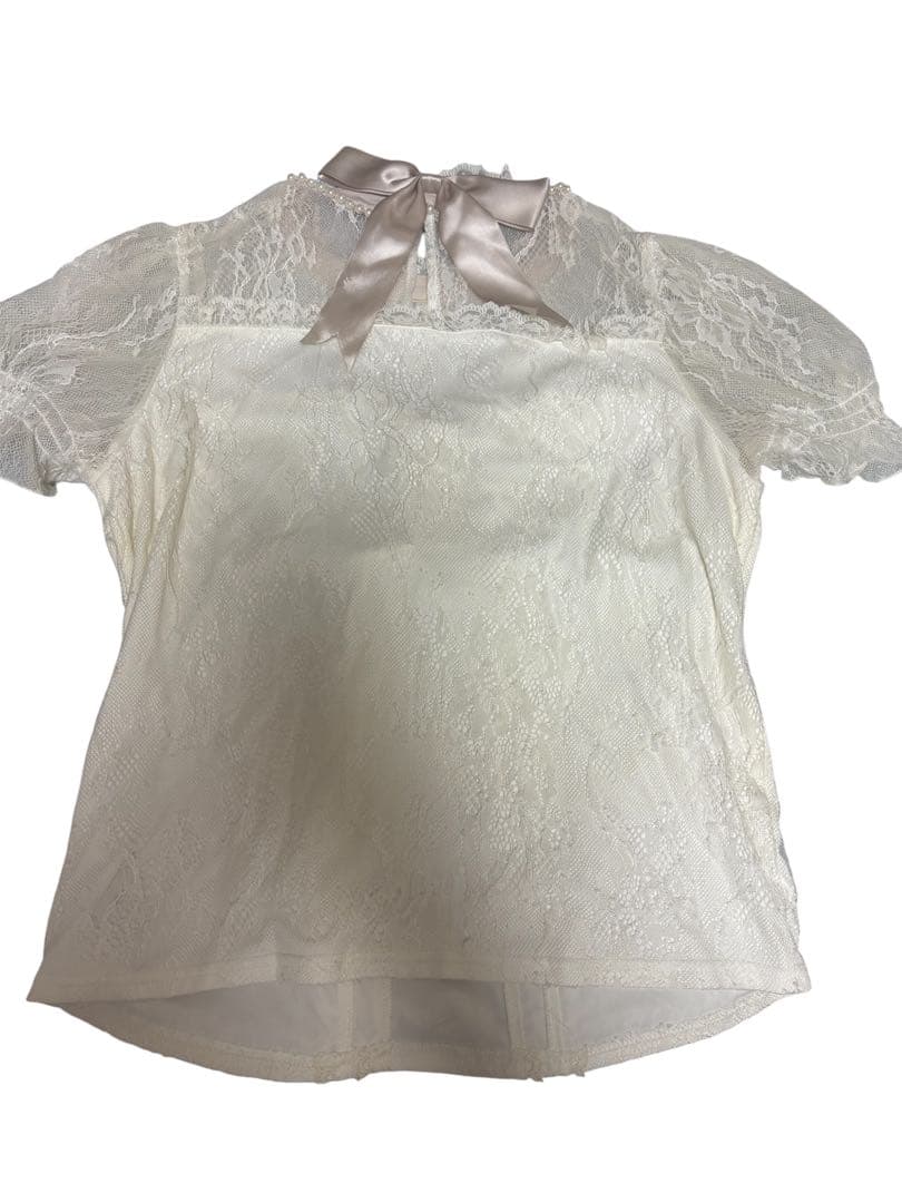 リズリサ リボンアームウォーマーレーストップス ピンク