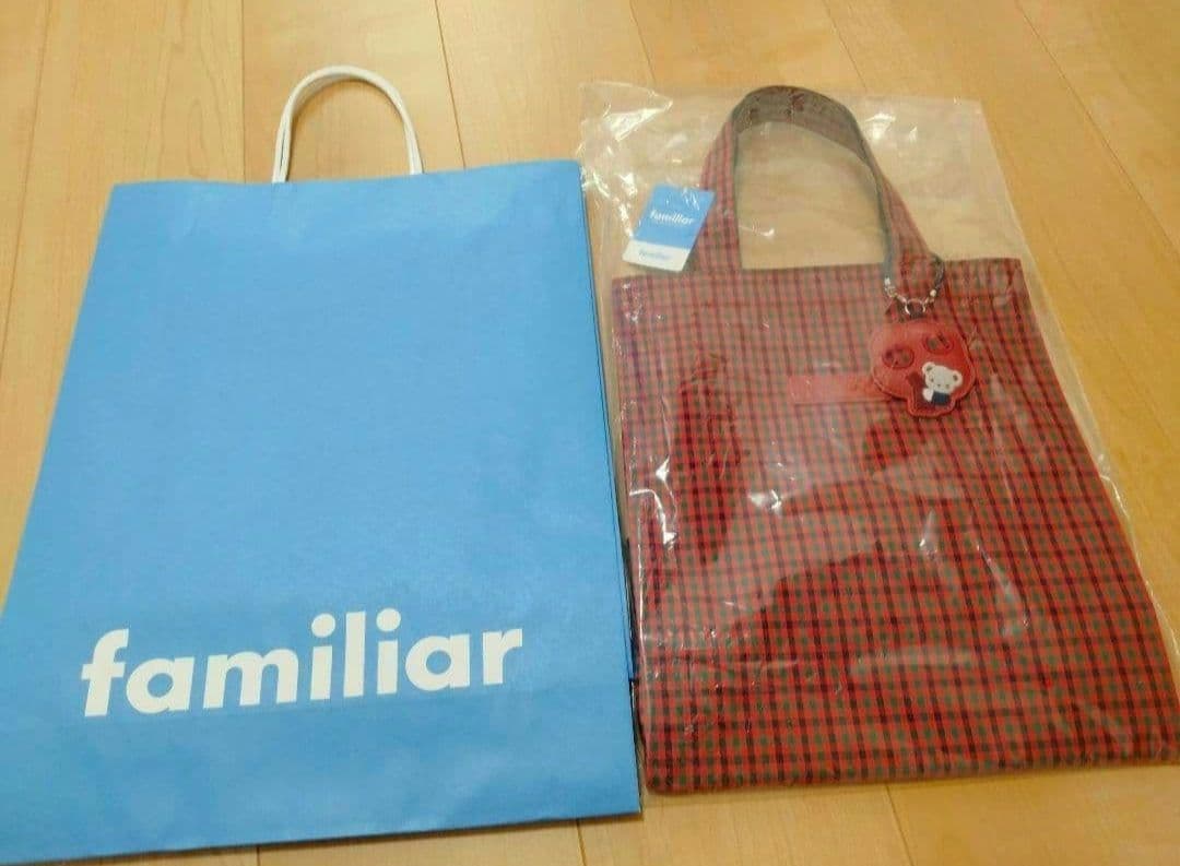 新品未開封　familiar チェック柄トートバッ