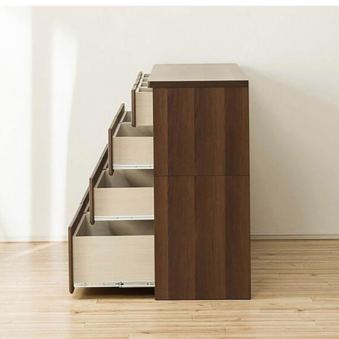 【美品】ニトリ 木製ローチェスト ダークブラウン