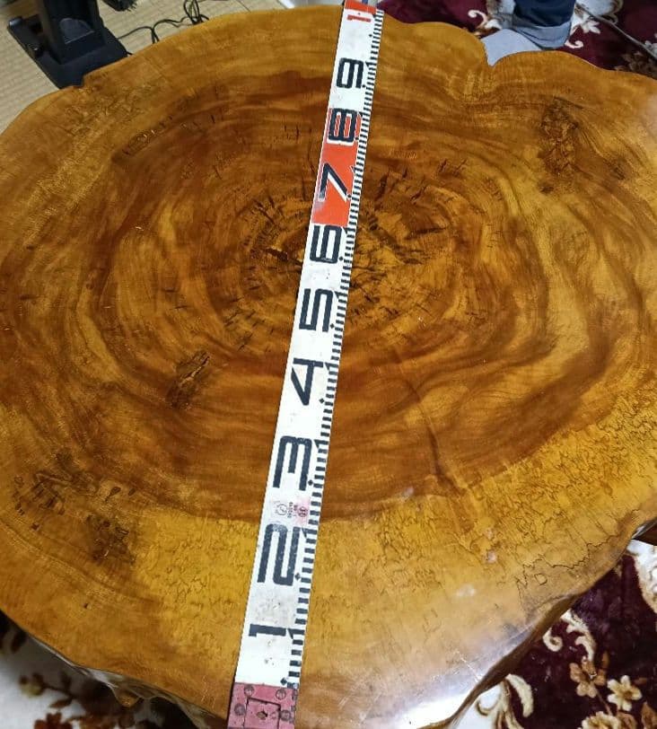 《値下げ》天然 とちの木 1枚板 センターテーブル 約145cm たのメル便