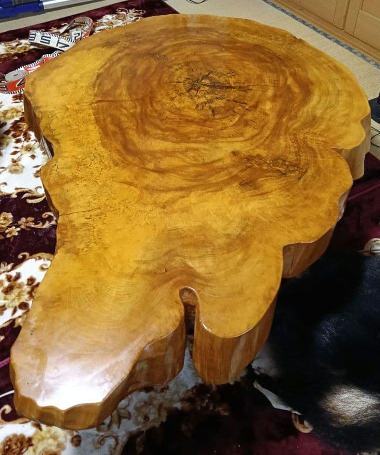 《値下げ》天然 とちの木 1枚板 センターテーブル 約145cm たのメル便