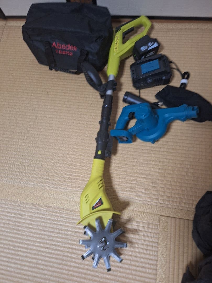 Abaden 電動工具 18V バッテリー付き ブロアーと家庭菜園用耕運機