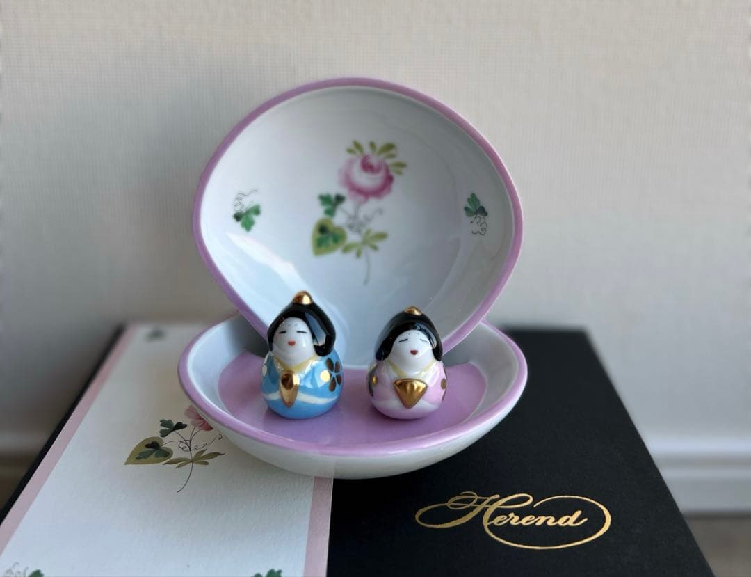 ヘレンド　ウィーンの薔薇・ピンク　貝雛