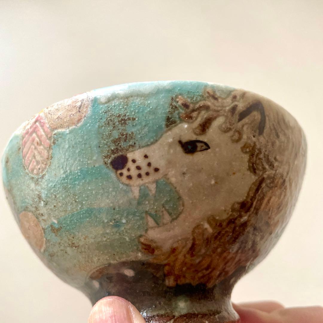 新品！矢板緑　ライオン茶碗　飯碗