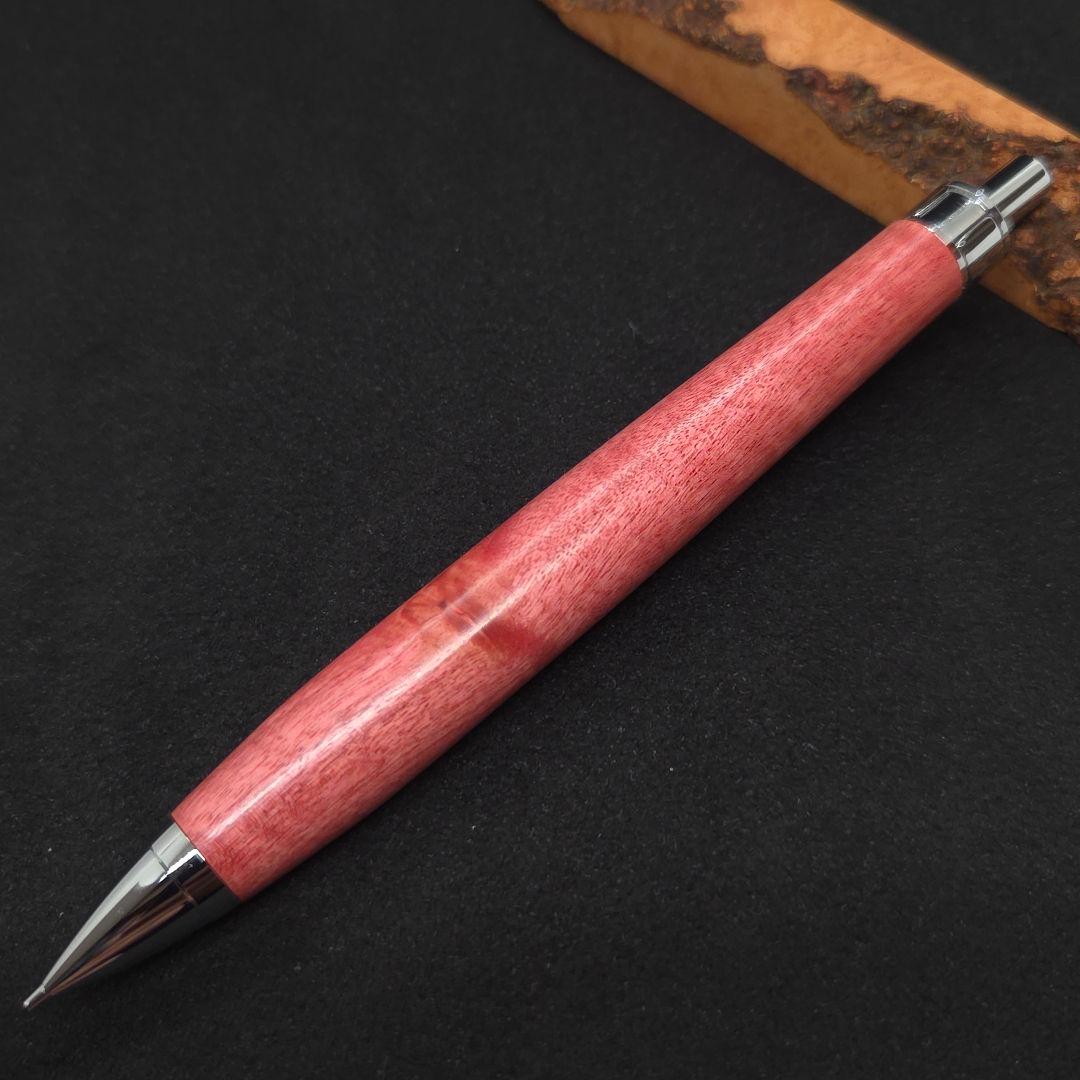 No.34ハンドメイド木軸シャーペンピンクアイボリー