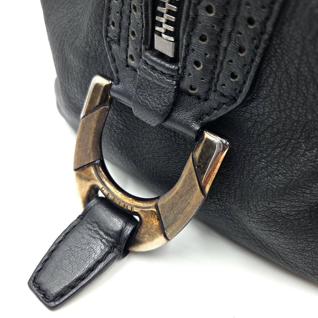 CELINE ミニボストンバッグ トリオンフ レザー 黒 Y2K