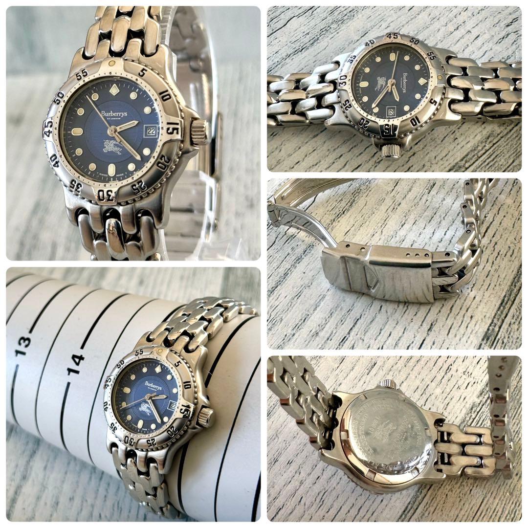 【希少】Burberrys バーバリー 腕時計 10000L ネイビー ダイバー