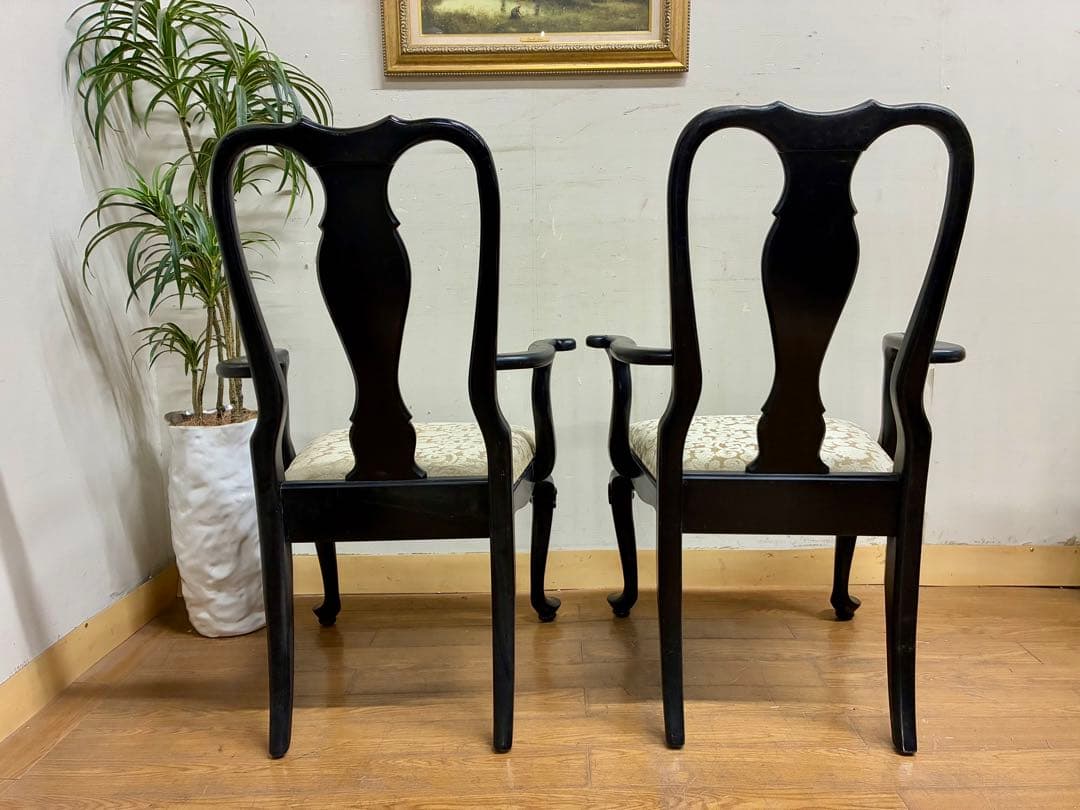 管407☆センチュリーファニチャー☆クイーンアン様式☆アームチェアー2脚