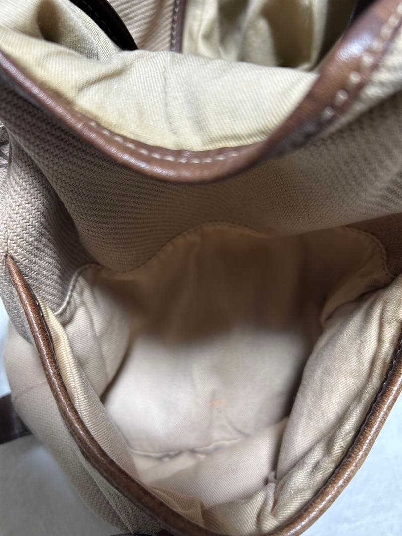 バーバリー ブルーレーベル トートバッグ　ベージュ　キャンバス　牛革