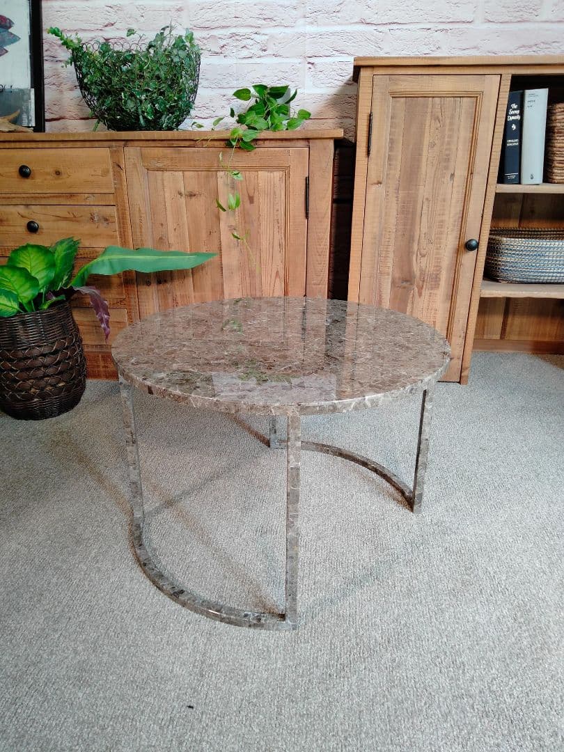 【荷川取良夫】 einteriors 大理石テーブル 展示品 GAK⑧