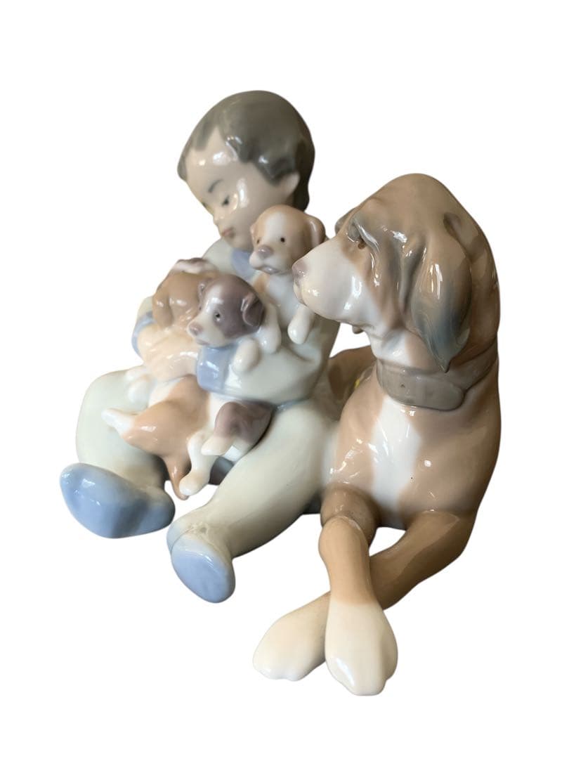 リヤドロ 少年と犬たち 置物 LLADRO(型番:5456)廃盤レア商品