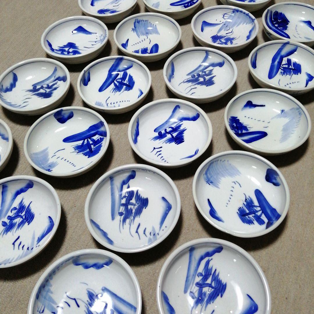 伊万里　染付丸鉢　21客　18.5cm　明治〜大正期