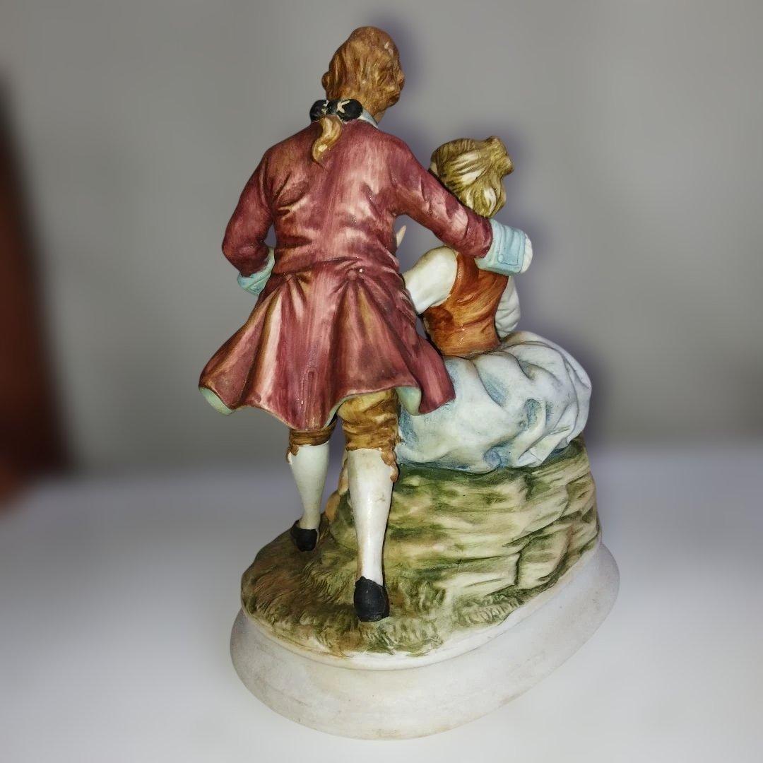 ロココ様式 男女フィギュア 陶器製