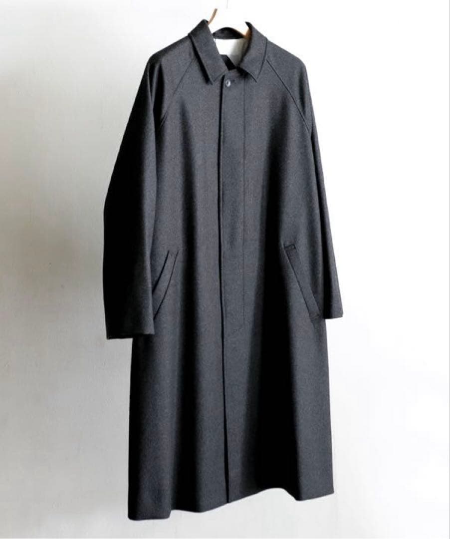 ATON WOOL FLANNEL BALMACAAN COAT アウター
