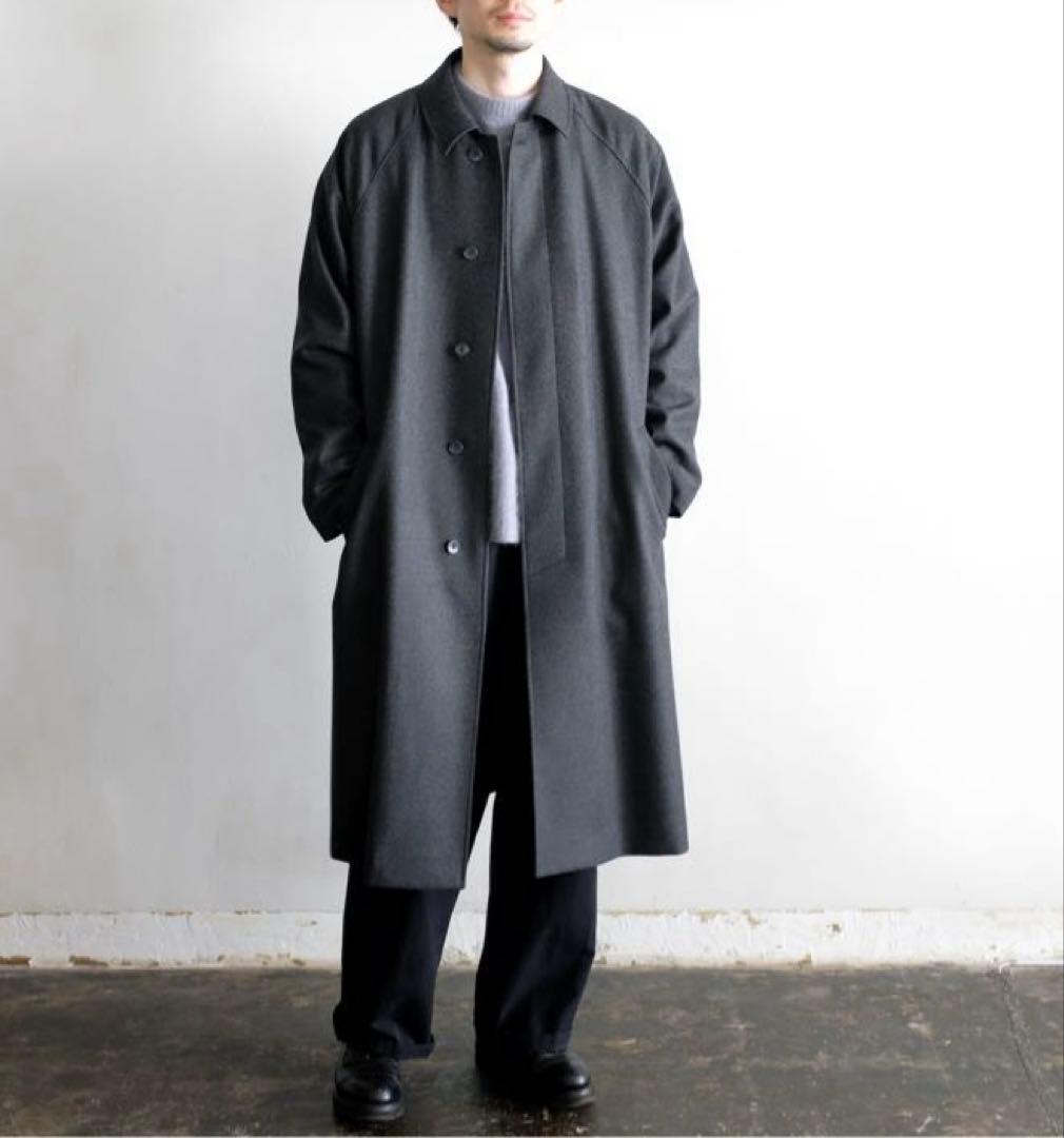 ATON WOOL FLANNEL BALMACAAN COAT アウター