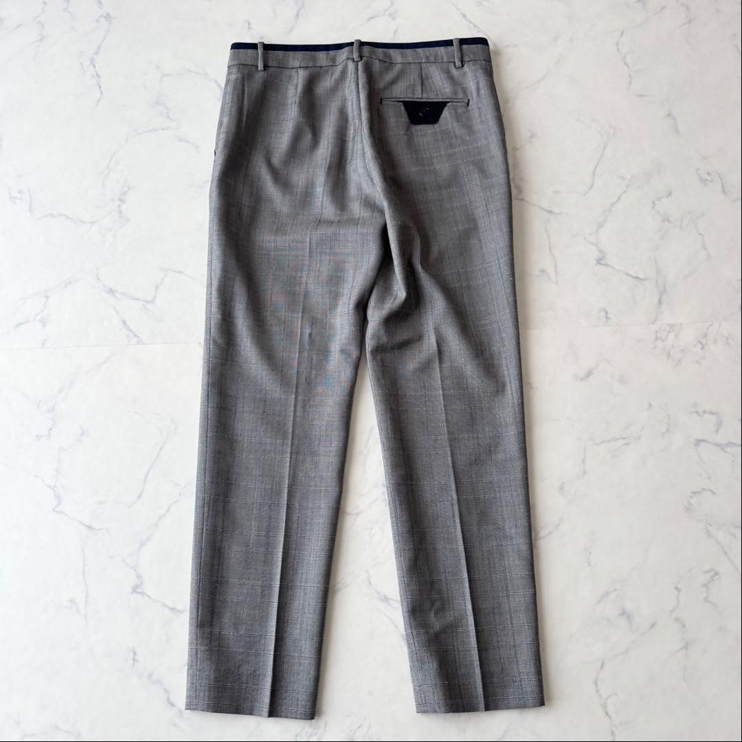 ポールスミス ウール シルク セットアップ パンツスーツ チェック 裏地花柄 L