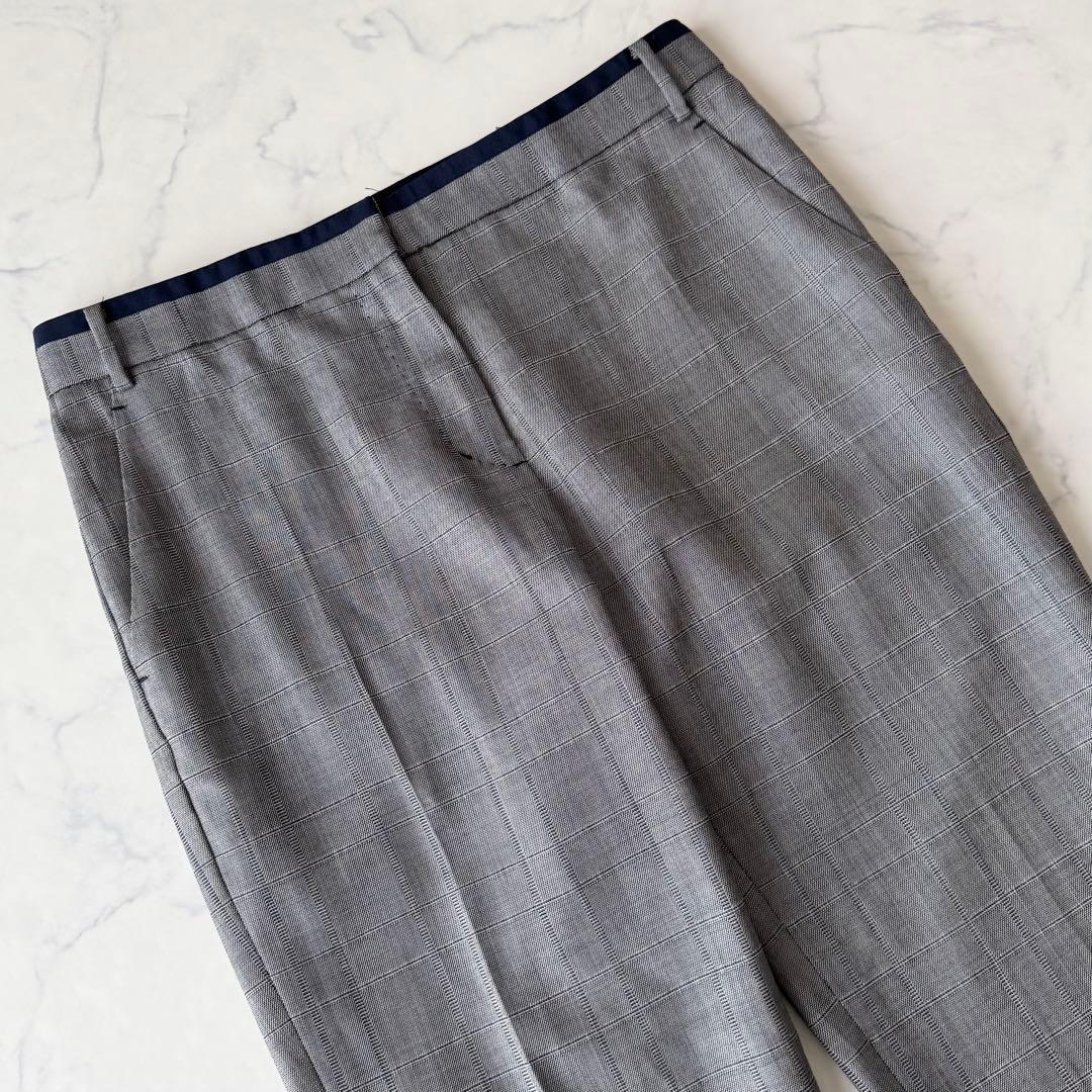 ポールスミス ウール シルク セットアップ パンツスーツ チェック 裏地花柄 L