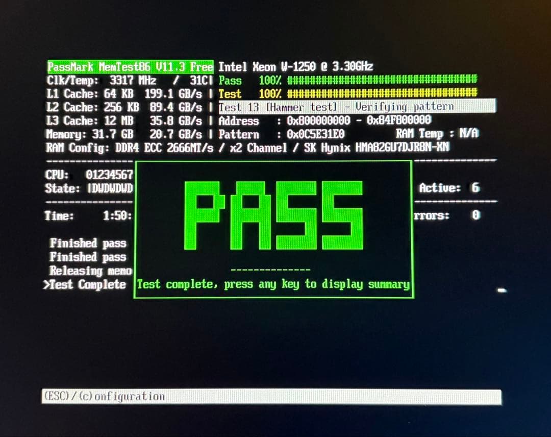 SKHYNIX DDR4 3200 ECC Unbuffered 16GBx2枚