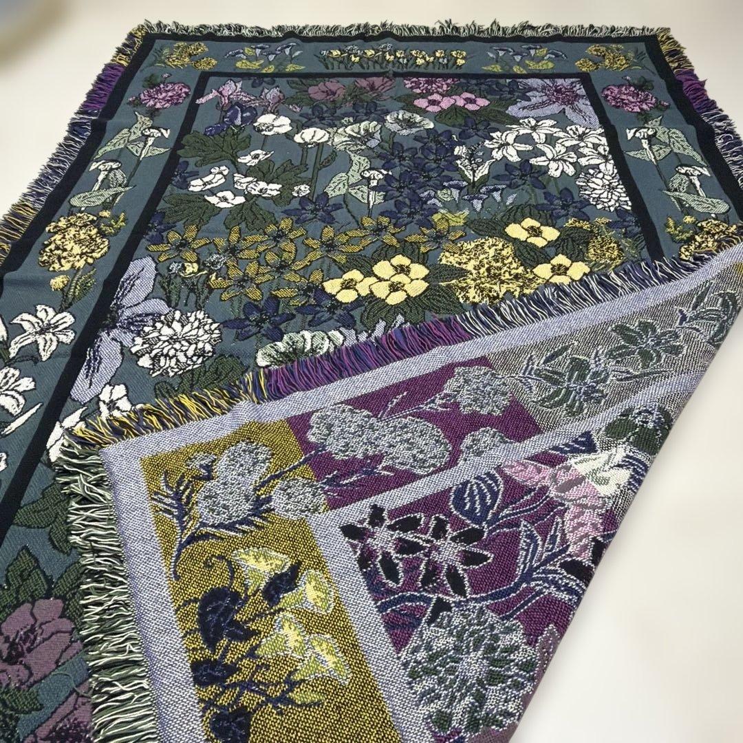 花　マルチカバー　ソファカバー　ヴィンテージラグ　183x123